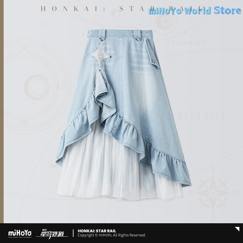 Jeans - กระโปรงไซเรน Honkai Star Rail ชุดคอสเพลย์ธีมไซเรนดั้งเดิม กระโปรงยีนส์