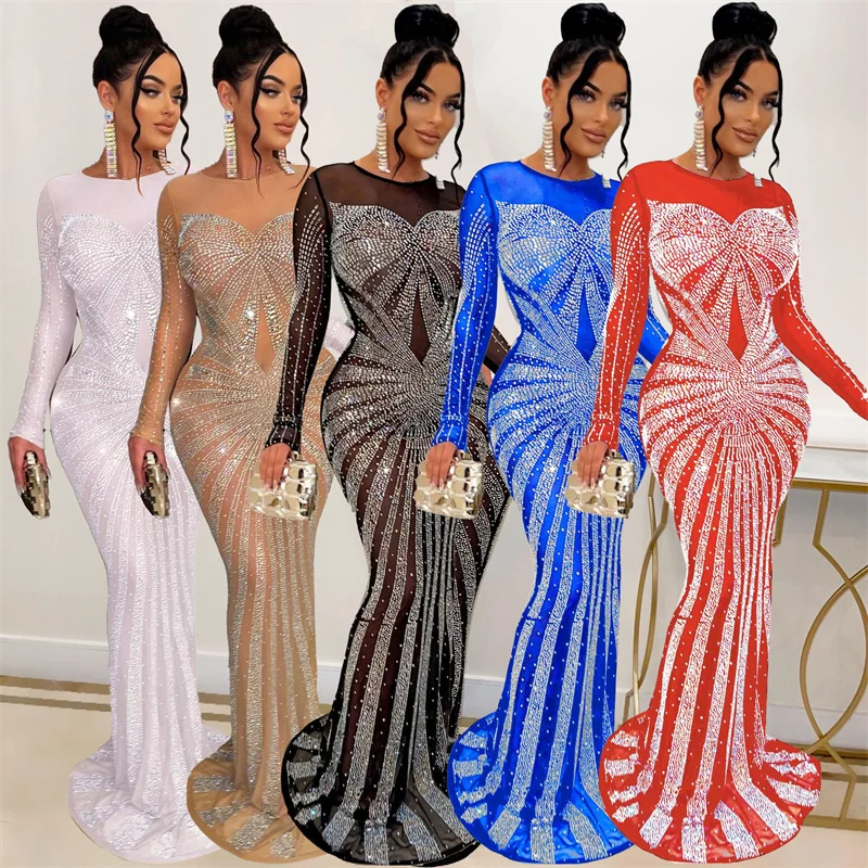 เซ็กซี่คริสตัล Rhinestones Mer - Sparkly Rhinestone Club Party Dress บทวิจารณ์และราคา