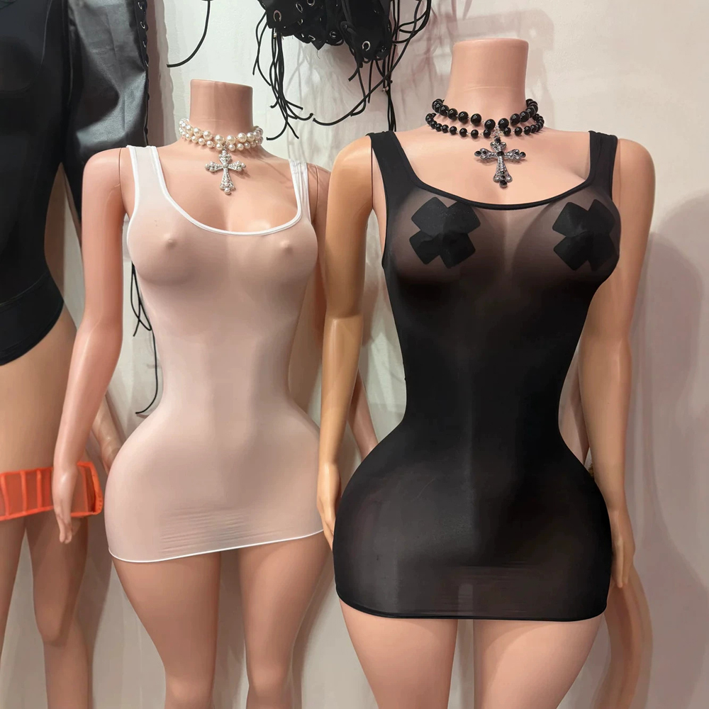 JENYAGE มินิเดรสสายเดี่ยวซีทรู - Sexy Mesh Sheer Bodycon Dress บทวิจารณ์และราคา