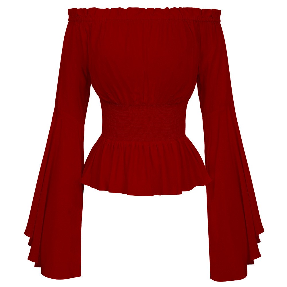 เสื้อแขนยาว ดีไซน์ไม่สมมาตร สไ - Tops บทวิจารณ์และราคา